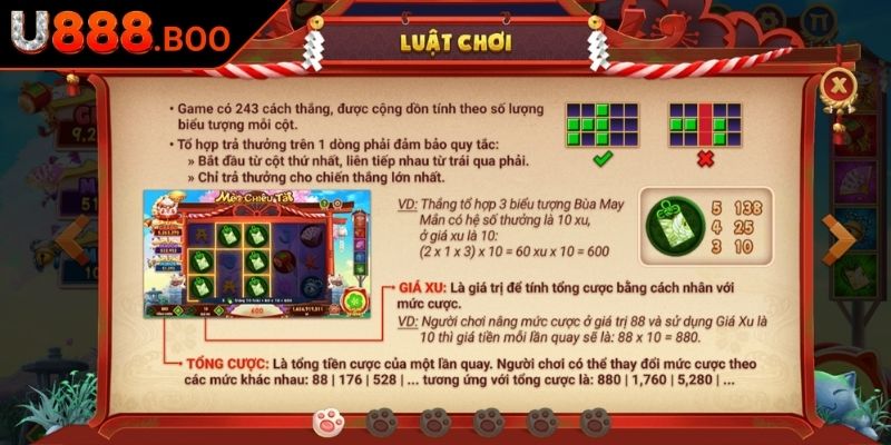Mèo Phát Tài U888 - Luật, Tính Năng Và Bí Quyết Dễ Thắng 1 Luật chơi Mèo Phát Tài